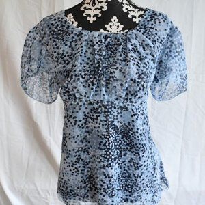 NWT Blue polka dot sheer top by Studio 1940